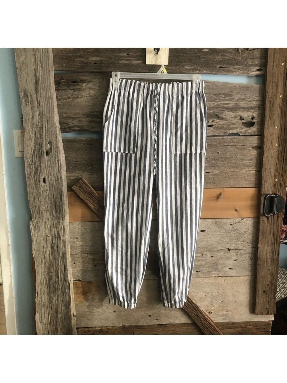 SHEIN Size Large Navy/White 100% Cotton Pants
